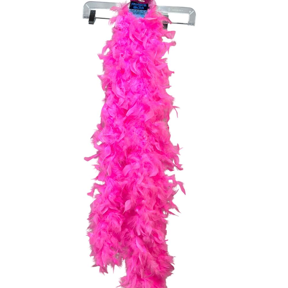 Chandelle Feather Boas Bright Pink Lot of 2 5.5 Ft/66 In. Ea. New 37 Gram Darice